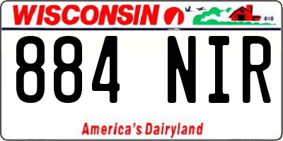 WI license plate 884NIR