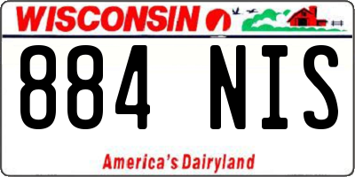 WI license plate 884NIS