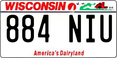 WI license plate 884NIU
