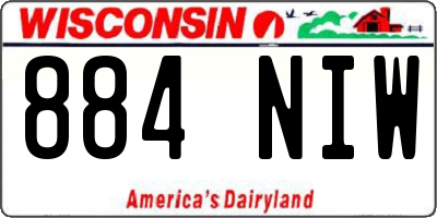 WI license plate 884NIW