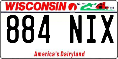 WI license plate 884NIX