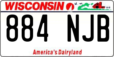 WI license plate 884NJB