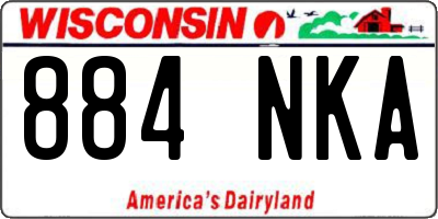 WI license plate 884NKA
