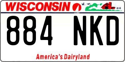 WI license plate 884NKD