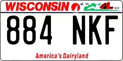 WI license plate 884NKF
