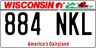 WI license plate 884NKL
