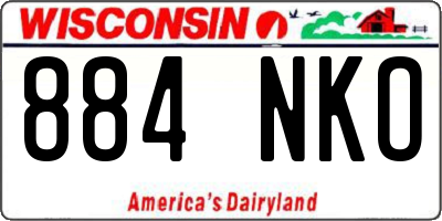 WI license plate 884NKO
