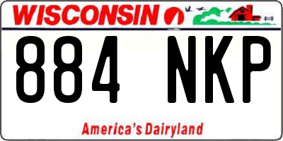 WI license plate 884NKP