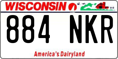 WI license plate 884NKR