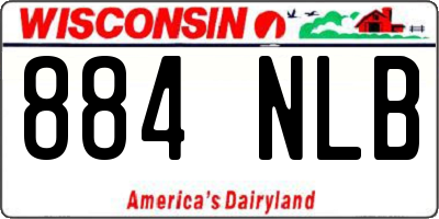 WI license plate 884NLB