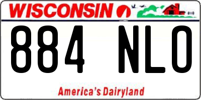 WI license plate 884NLO