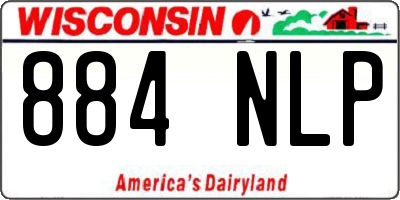 WI license plate 884NLP