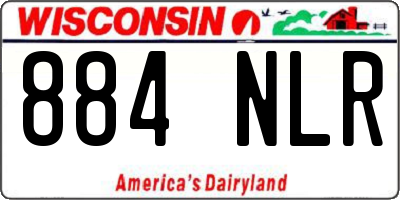 WI license plate 884NLR