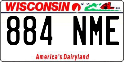 WI license plate 884NME