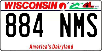 WI license plate 884NMS