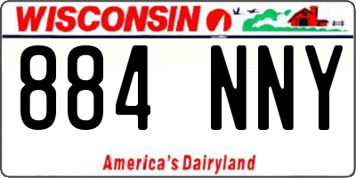 WI license plate 884NNY