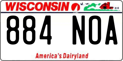 WI license plate 884NOA