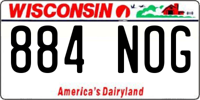 WI license plate 884NOG