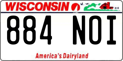 WI license plate 884NOI