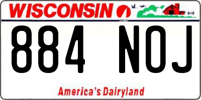 WI license plate 884NOJ