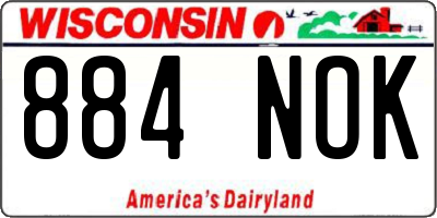 WI license plate 884NOK
