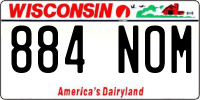 WI license plate 884NOM