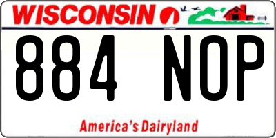 WI license plate 884NOP