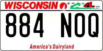 WI license plate 884NOQ