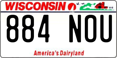 WI license plate 884NOU