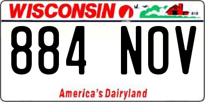 WI license plate 884NOV