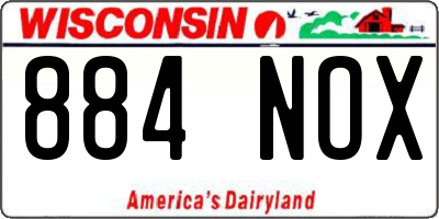 WI license plate 884NOX