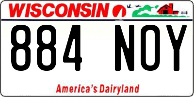 WI license plate 884NOY