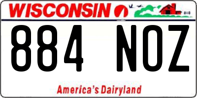 WI license plate 884NOZ