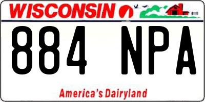WI license plate 884NPA