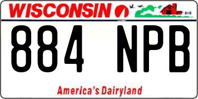 WI license plate 884NPB