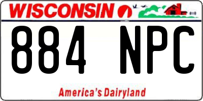 WI license plate 884NPC