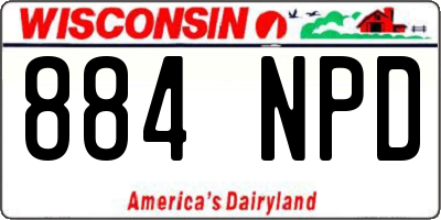 WI license plate 884NPD
