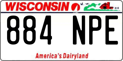 WI license plate 884NPE