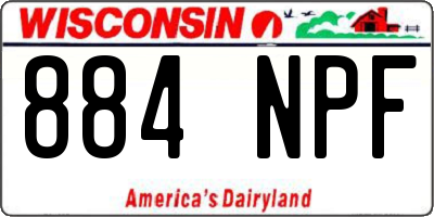WI license plate 884NPF