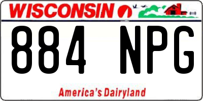 WI license plate 884NPG