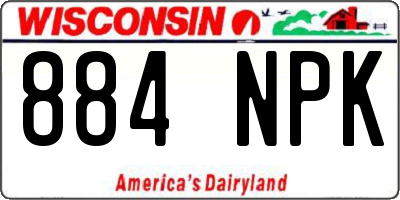 WI license plate 884NPK