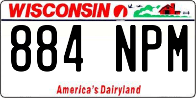 WI license plate 884NPM