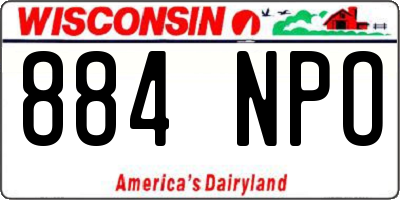WI license plate 884NPO
