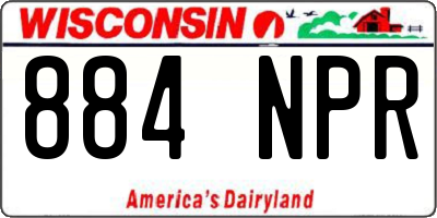 WI license plate 884NPR