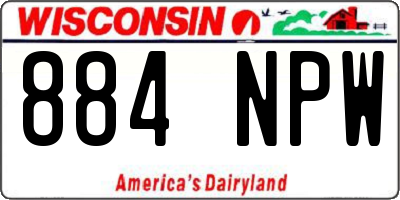WI license plate 884NPW