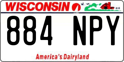 WI license plate 884NPY