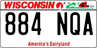 WI license plate 884NQA