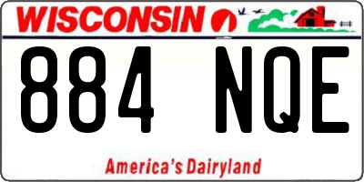 WI license plate 884NQE