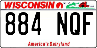 WI license plate 884NQF