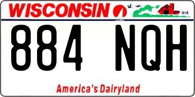 WI license plate 884NQH